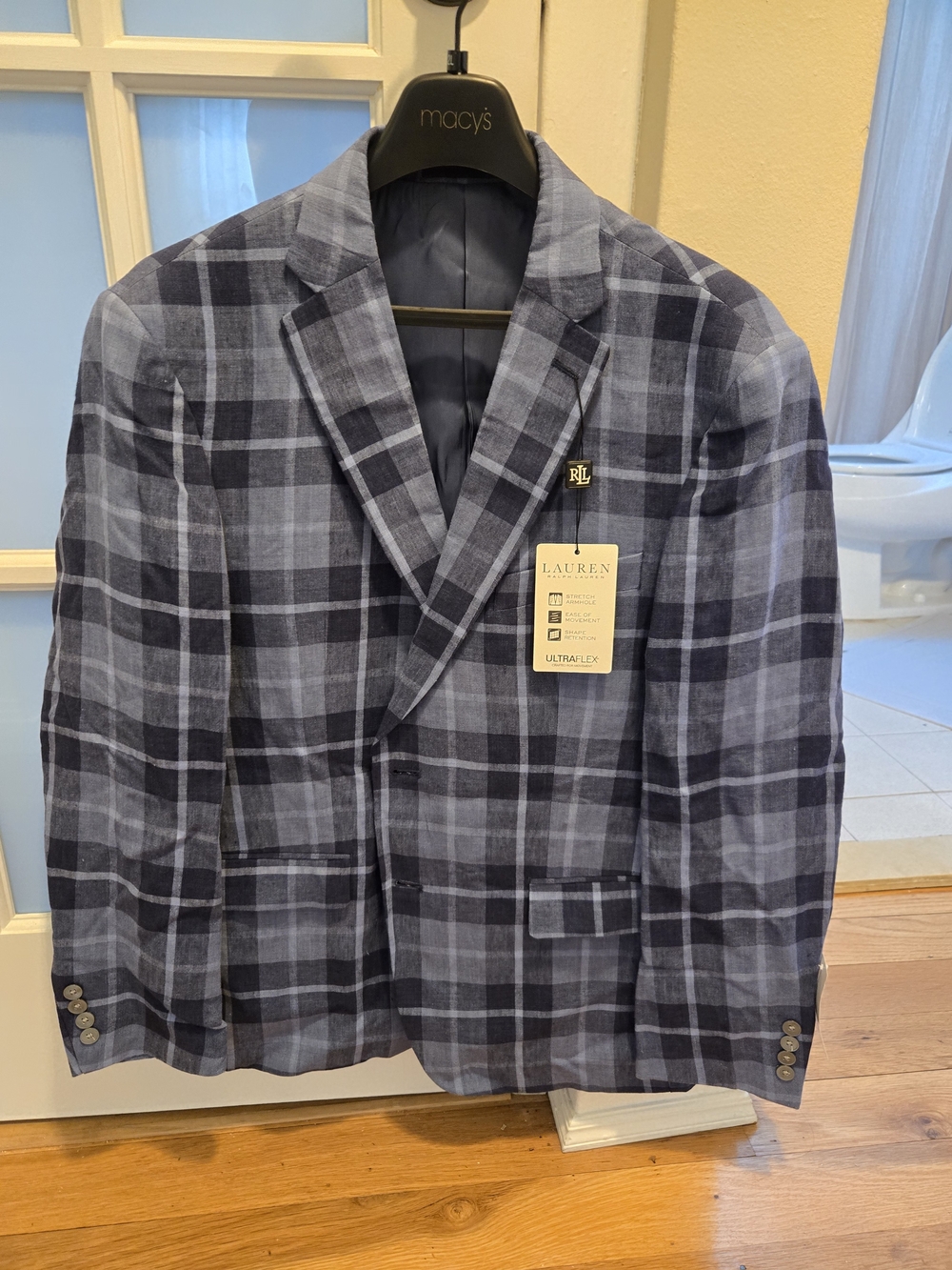 Lauren Ralph Lauren Navy & Gray Plaid Sport Coat